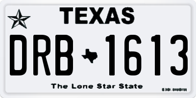 TX license plate DRB1613