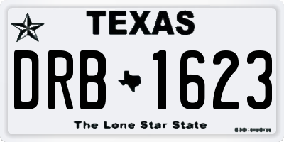 TX license plate DRB1623