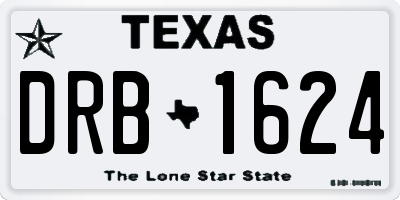 TX license plate DRB1624