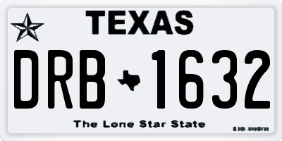 TX license plate DRB1632