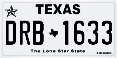TX license plate DRB1633