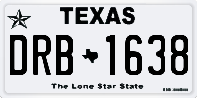 TX license plate DRB1638