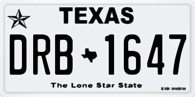 TX license plate DRB1647