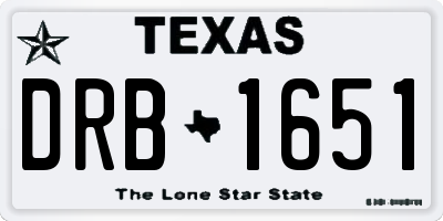 TX license plate DRB1651