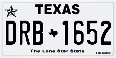 TX license plate DRB1652