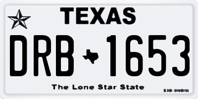 TX license plate DRB1653