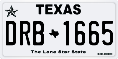 TX license plate DRB1665