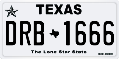 TX license plate DRB1666