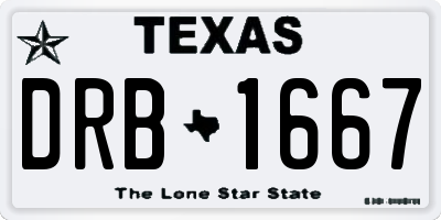 TX license plate DRB1667