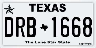 TX license plate DRB1668