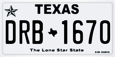TX license plate DRB1670
