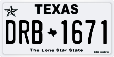 TX license plate DRB1671