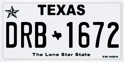 TX license plate DRB1672