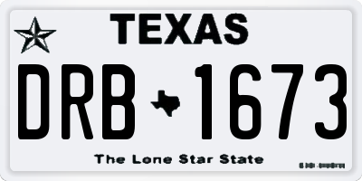 TX license plate DRB1673