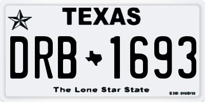 TX license plate DRB1693