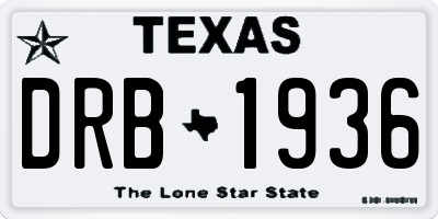 TX license plate DRB1936