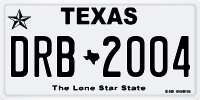 TX license plate DRB2004