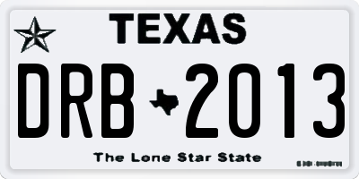 TX license plate DRB2013