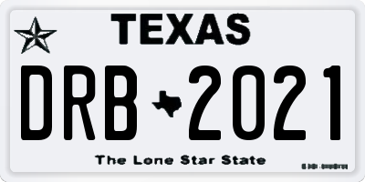 TX license plate DRB2021