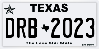 TX license plate DRB2023