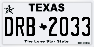 TX license plate DRB2033