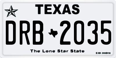 TX license plate DRB2035