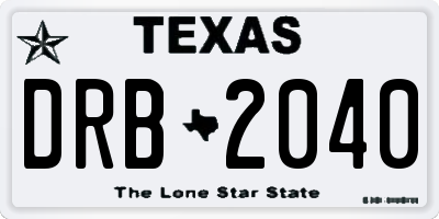 TX license plate DRB2040