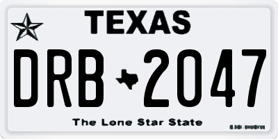 TX license plate DRB2047