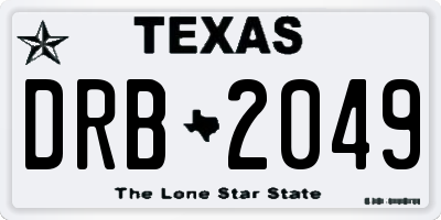 TX license plate DRB2049