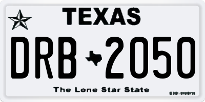 TX license plate DRB2050