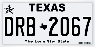 TX license plate DRB2067