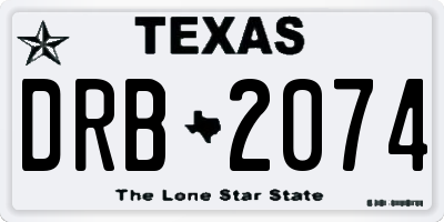 TX license plate DRB2074