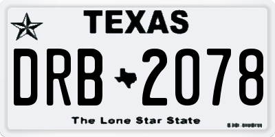 TX license plate DRB2078