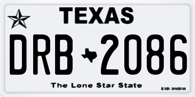 TX license plate DRB2086