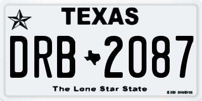 TX license plate DRB2087