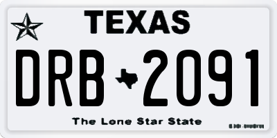 TX license plate DRB2091