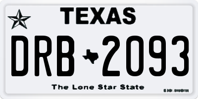 TX license plate DRB2093