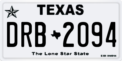 TX license plate DRB2094