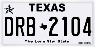 TX license plate DRB2104