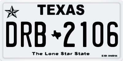 TX license plate DRB2106