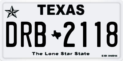 TX license plate DRB2118