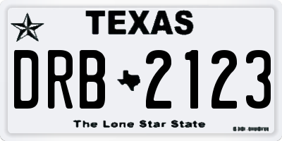 TX license plate DRB2123