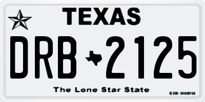 TX license plate DRB2125