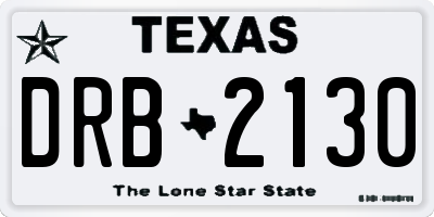 TX license plate DRB2130