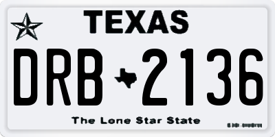 TX license plate DRB2136