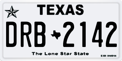 TX license plate DRB2142