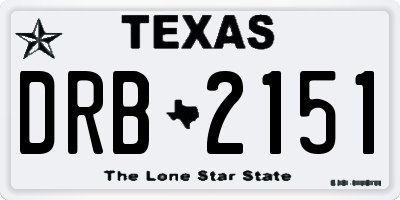 TX license plate DRB2151