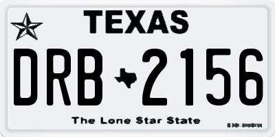 TX license plate DRB2156