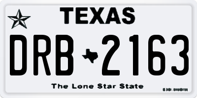 TX license plate DRB2163