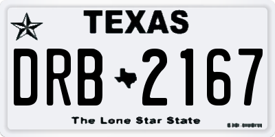 TX license plate DRB2167